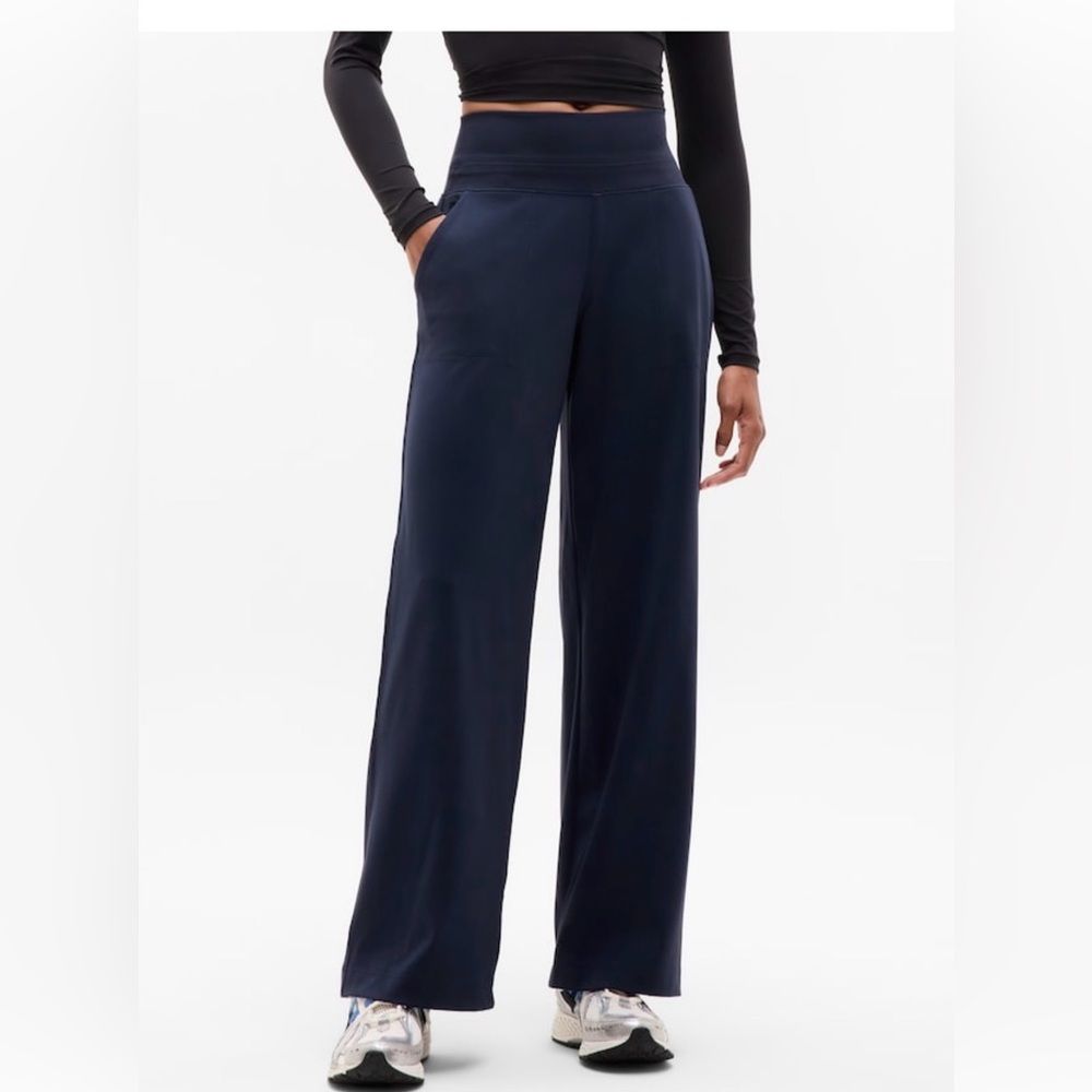 Athleta Venice Wide-Leg Navy Pants